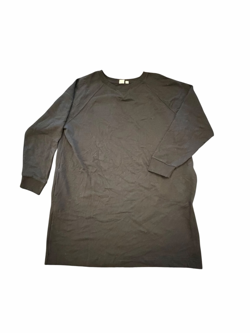 Gap Black Crew Neck Sweatshirt Tunic Dress Pockets Size XXL Comfy Casual Short